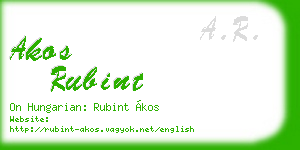 akos rubint business card